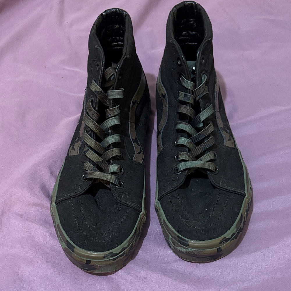 Black and Green High-Top Sneakers